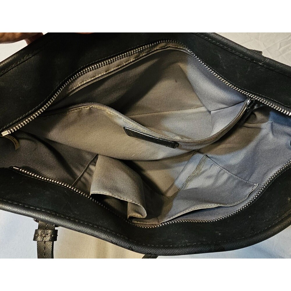 COACH Peyton Leather Zip Top Tote/Bag/Purse,Black/Silver,Classic,Timeless - Picture 11 of 14